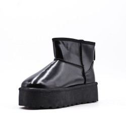 Faux leather ankle boot