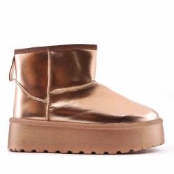 Faux leather ankle boot