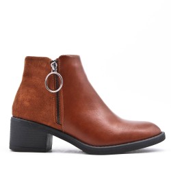 Faux leather ankle boot