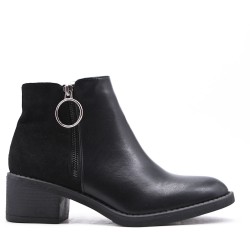 Faux leather ankle boot