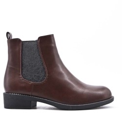 Faux leather ankle boot