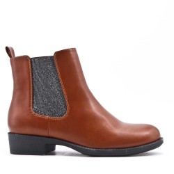 Faux leather ankle boot