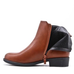 Faux leather ankle boot