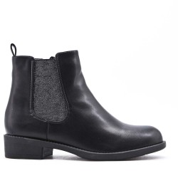 Faux leather ankle boot