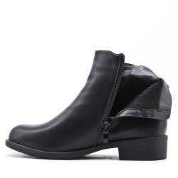Faux leather ankle boot