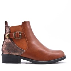 Faux leather ankle boot