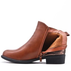 Faux leather ankle boot