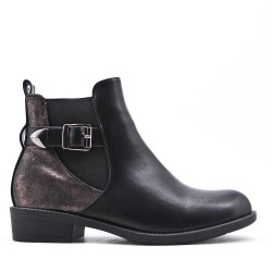 Faux leather ankle boot