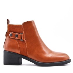 Faux leather ankle boot