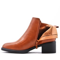 Faux leather ankle boot