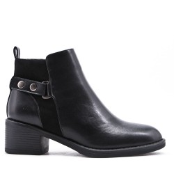 Faux leather ankle boot