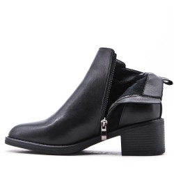 Faux leather ankle boot