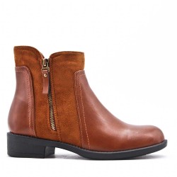 Faux leather ankle boot