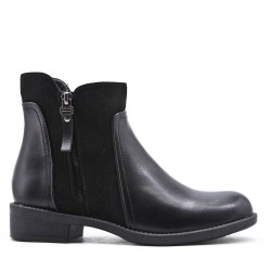 Faux leather ankle boot
