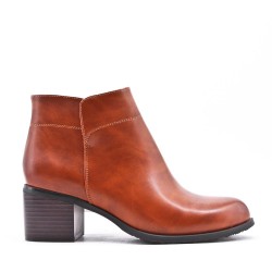 Faux leather ankle boot