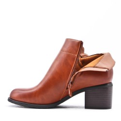 Faux leather ankle boot