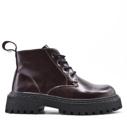 Faux leather ankle boot