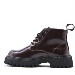 Faux leather ankle boot