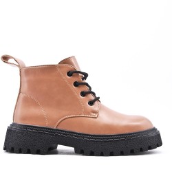 Faux leather ankle boot