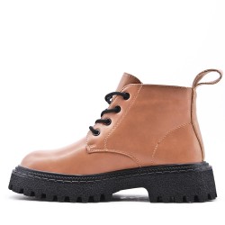 Faux leather ankle boot