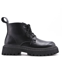 Faux leather ankle boot