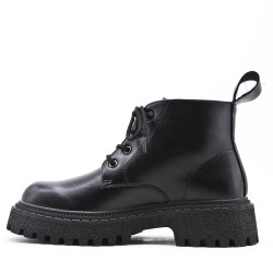 Faux leather ankle boot