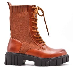 Faux leather ankle boot