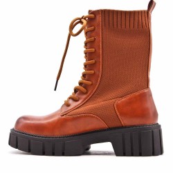 Faux leather ankle boot
