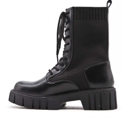 Faux leather ankle boot