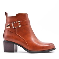 Faux leather ankle boot