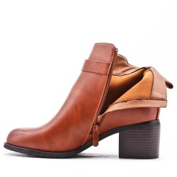 Faux leather ankle boot