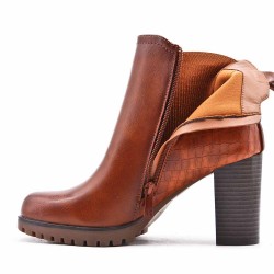 Faux leather ankle boot