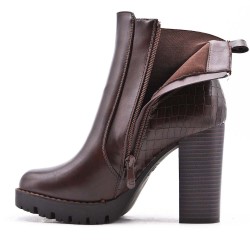 Faux leather ankle boot