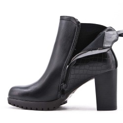 Faux leather ankle boot