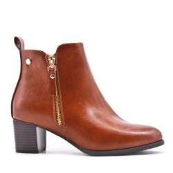 Faux leather ankle boot