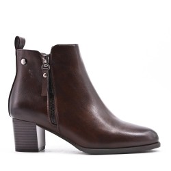 Faux leather ankle boot