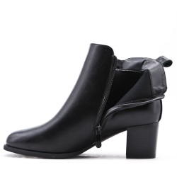 Faux leather ankle boot