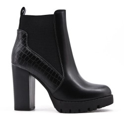 Faux leather ankle boot