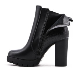 Faux leather ankle boot