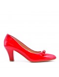 Leatherette pump with heels