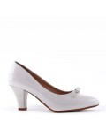 Leatherette pump with heels