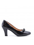 Leatherette pump with heels