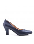 Leatherette pump with heels