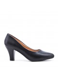 Leatherette pump with heels