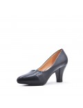 Leatherette pump with heels