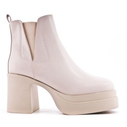 Faux leather ankle boot