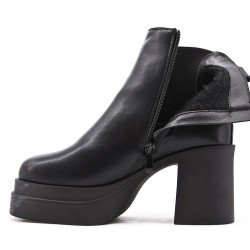 Faux leather ankle boot