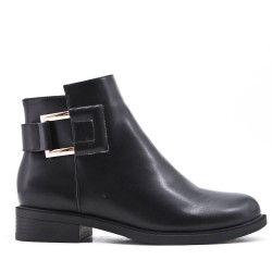 Faux leather ankle boot