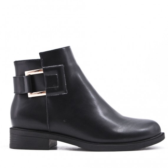 Faux leather ankle boot