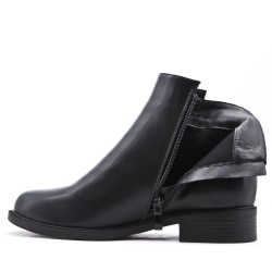 Faux leather ankle boot